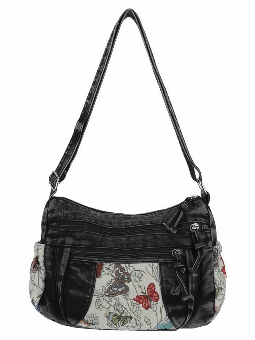 Black Denim Purse Crossbody Bags, Boho Hobo Crossbody Bags for Women, Casual